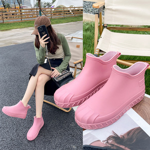 Britischer <span class=keywords><strong>GUZU</strong></span> Modell 814 Modischer Wasserdichter PVC-Stiefel mit Runder Spitze und Niedrigem Schaft für Damen - Frühlings-Pendlerstiefel - Product Image 4