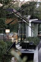 Ensemble de bar de jardin patio extérieur en aluminium avec ensemble de bar de corde à tisser