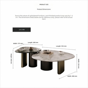 Luxury <strong>Nesting</strong> <strong>Coffee</strong> <strong>Table</strong> Sintered Stone Top Metal Base Modern Living Room <strong>Coffee</strong> <strong>Table</strong> <strong>Set</strong> - Product Image 5