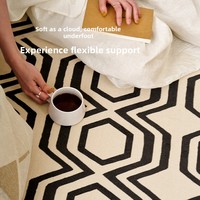 Alfombra Geométrica Marroquí de Imitación de Cachemira, Resistente a las Manchas, Fácil de Cuidar, para Sala de Estar y Dormitorio