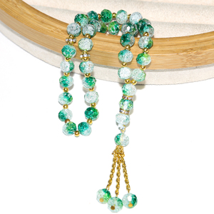 9 нитей, разноцветные мусульманские ледяные хрустовые четки, стеклянные бусины для браслета Tasbih, религиозные ежедневные подарки для молитв - Product Image 4