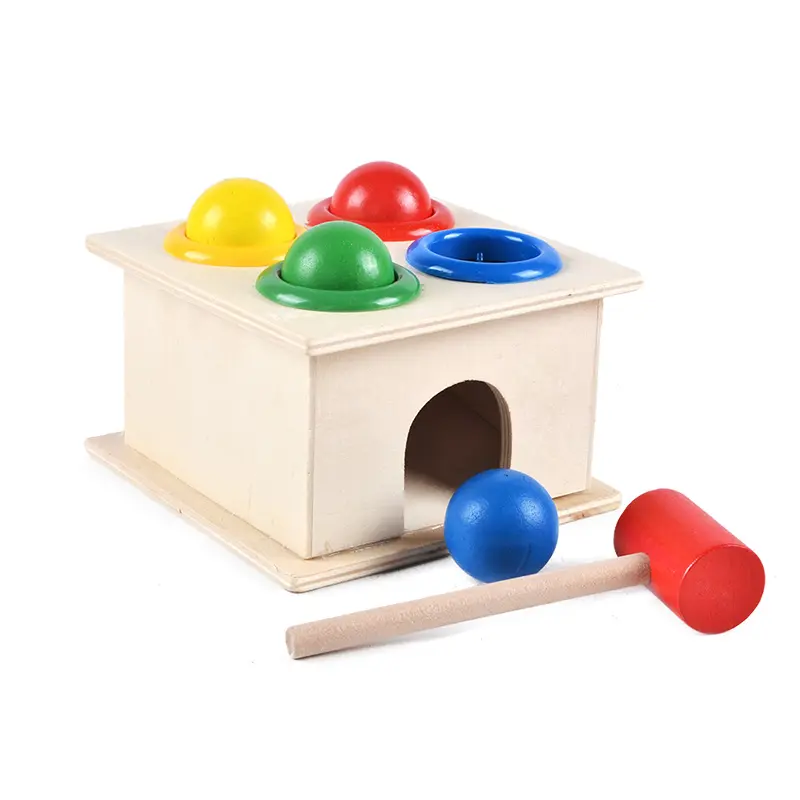 Pädagogische Hammer Box Pound ing Ball Geometrische Blöcke Holz spielzeug Vorschule Holz Kinderspiel zeug