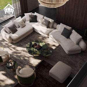Canapé modulaire minimaliste italien en tissu velours, ensemble Cloud, solution d'ameublement pour salons, idéal pour les appartements haut de gamme - Product Image 4