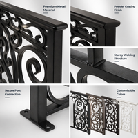 Rampe d'escalier intérieure contemporaine en fer et aluminium, résistante au vent, antirouille, anticorrosion, sûre, sur mesure pour villa, maison, balcon, barrière