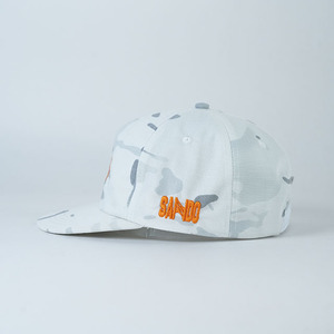 Casquette Snapback Personnalisée Broderie Camouflage Blanc 5 Panneaux Profil Bas Visière Plate Non Structurée Ripstop pour Randonnée et Camping en Extérieur - Product Image 3