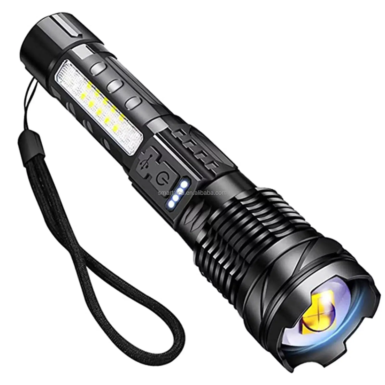 2000 Lumen Super Brilhante Led Lanterna Alta Lumens Recarregável com 8 Modos de Iluminação Mão Flash Light 10 Industrial 90 DC 5V 95