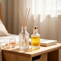Bouteilles diffuseurs d'arômes pour voiture en verre cylindrique côtelé vertical, personnalisées, 100 ml, 150 ml, 100 pièces