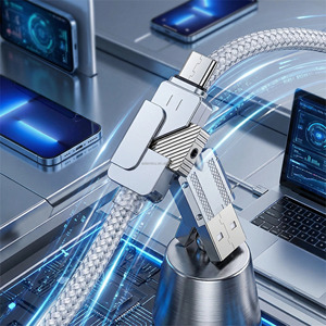 Cabo <span class=keywords><strong>USB</strong></span> Tipo C para Tipo C Trançado de Alumínio 100% Inspecionado, USB2.0 480Mbps, Cabo <span class=keywords><strong>USB</strong></span> Tipo-C para Carregamento Rápido - Product Image 3