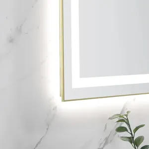 Espejo de Baño LED de 24x32 Pulgadas con Luces, Marco de Aluminio, Antivaho, Moderno, Regulable sin Escalonamiento con Memoria, 3 Colores - Product Image 3