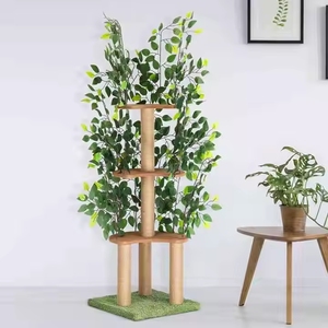 Hete Aanbieding Grote Kattenboom Moderne Bladeren Kattenboom Natuurlijk met Natuurlijke Sisal Houten Krabpaal - Product Image 2