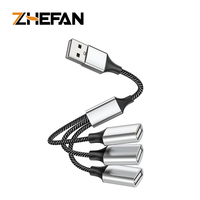 ZHEFAN USB Type C Hub Ekstensi 2in1 3in1 4in1 Kabel USB Splitter Adaptor Konverter Port USB