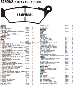 Plaquettes de frein et disques de frein frittés Benma ETV 1000 F650GS R 1250 GS pour <span class=keywords><strong>CF</strong></span> <span class=keywords><strong>Moto</strong></span> <span class=keywords><strong>650</strong></span> <span class=keywords><strong>Nk</strong></span> Trk502 FA209 - Product Image 4