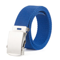 Cinturón de tela de lona con hebilla deslizante de hierro cómodo flexible unisex para uso diario de jóvenes