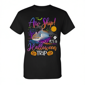 Camiseta de manga larga Aw Ship Halloween Cruise para viaje familiar - Product Image 2