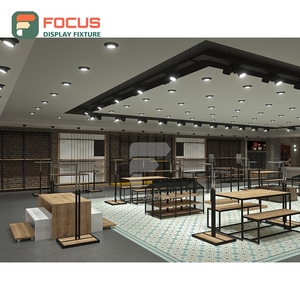 Contemporary Store Interior Melamine Wall Shelving Installation Service Clothing Store - Product Image 3