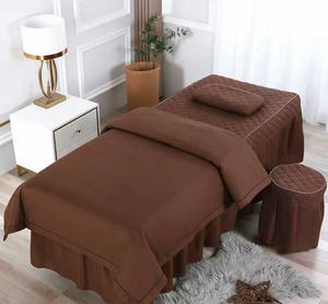 Juego de cuatro piezas de fundas para camilla de belleza, color sólido, producto especial para salón de belleza, funda simple para camilla de masaje, terapia y lavado de cabello. - Product Image 6