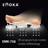 Masseur de pieds intelligent Emoka à pression d'air, shiatsu et acupuncture, avec chauffage, en ABS, design ottoman 2-en-1, stimulateur de circulation sanguine