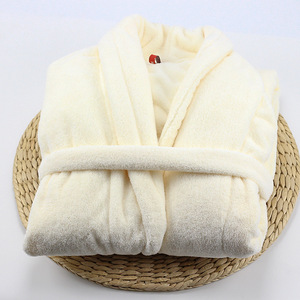 Auf Lager Terry Cloth Bademantel Coral Velvet Hotel Spa Roben Klassische Bade mäntel für Männer Frauen - Product Image 5