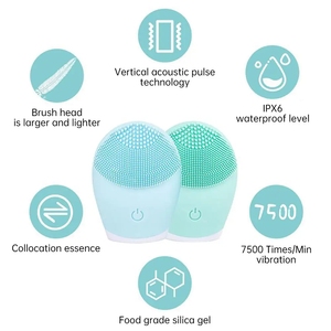 <span class=keywords><strong>Brosse</strong></span> Nettoyante <span class=keywords><strong>Visage</strong></span> Électrique en Silicone Personnalisable pour Soins Profonds <span class=keywords><strong>Vibrante</strong></span> pour Femmes - Product Image 2