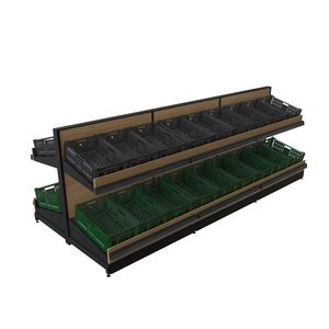 Étagère de présentation de légumes en métal double face haute capacité pour supermarché - Durable et autoportante - Product Image 6