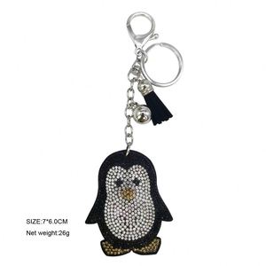 Llavero de Pingüino Brillante con Cristales de Imitación, Regalo para Mujer, Anillo para Llaves, Clip para Bolso de Casa o Auto, Porta Llaves con Borla de Pingüino para Mujer o Niña - Product Image 5