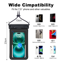 Sac de téléphone portable flottant de luxe IPX8, étanche, universel, pour la plage