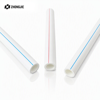 Tuyau d'eau PPR 20mm 25mm 32mm 40mm 50mm 63mm PN20 PN25 pour alimentation en eau chaude et froide, tube de plomberie en plastique à fusion thermique, vert et blanc