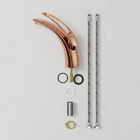 Robinet Mitigeur Monocommande Moderne pour Lavabo, Finition Laiton Brossé Or Rose, à Poser sur Plan - Robinet Lavabo
