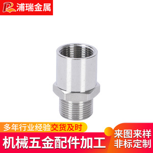 Purui 304 Stainless Steel Threaded Connector Male Hex Nipple For Mechanical Industry Fasteners - Product Image 4
