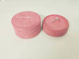 Boîte à bijoux ronde en velours, disponible en couleurs et en tailles personnalisées, vente en gros, bricolage - Product Image 2