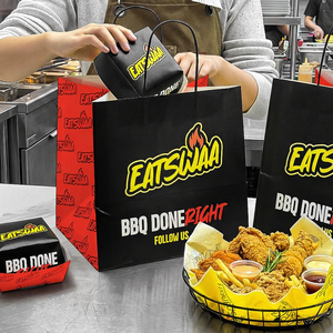 Bolsas de Papel Kraft Biodegradables y Ecológicas con Logotipo Personalizado Impreso, <span class=keywords><strong>para</strong></span> Empacar Hamburguesas, Papas Fritas, Pollo Frito y Comida Rápida - Product Image 5