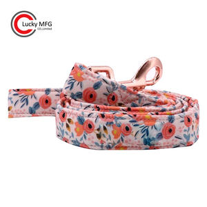 Conjunto ajustable de collar y correa para cachorros para niñas con pajarita floral para perros pequeños, medianos y grandes - Product Image 2