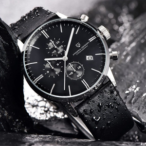 Reloj de Cuarzo para Hombre Berjani, Cronógrafo Analógico, Caja de Acero Inoxidable de 14 mm, Correa de Cuero, Resistente al Agua 30M - Product Image 4