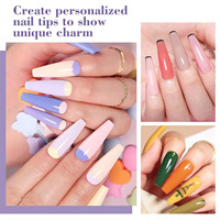 500 pièces en boîte ABS autocollants pour ongles Ballet de style français sans coupe faux ongles presse personnalisée sur le nom du produit ensemble