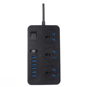 Dalgalanma koruyucusu Mini duvara monte güç kablosu masaüstü uzatma prizi kurşun evrensel güç şeridi 6 Port USB şarj aleti İngiltere AC çıkışı - Product Image 1