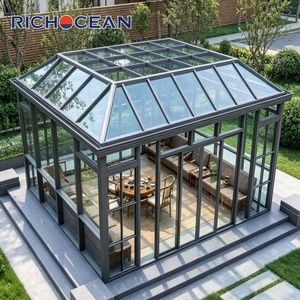 Véranda moderne en aluminium et verre RICHOCEAN, quatre saisons, à faible consommation d'<span class=keywords><strong>énergie</strong></span>, avec vitrage Low-e, pour serre. - Product Image 1