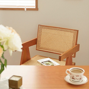 Chaise de salle à manger en bois massif et corde, design nordique moderne, pour usage extérieur sur balcons, cafés, cours – Durable et écologique - Product Image 3