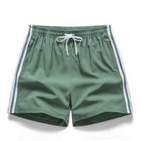 Nouveau short ample à cordon de serrage pour sérigraphie par sublimation en polyester rayé, pantalon à 5 points personnalisé pour les couples