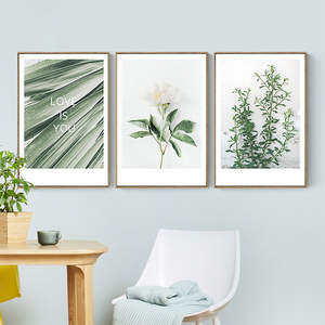 Planta botánica <span class=keywords><strong>verde</strong></span> arte de la pared pintura minimalista juego de 4/6 planta madera decoración de la pared imágenes 8 "x 10" - Product Image 2