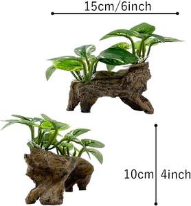 Luxe Kunstmatige Waterplanten Voor <span class=keywords><strong>Aquarium</strong></span> <span class=keywords><strong>Aquarium</strong></span> Visschildpad Landschap Hars Verzonken Hout Plastic Decoraties Voor Woonkamer - Product Image 4
