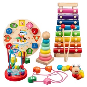Set di Giochi Educativi per Bambini: <span class=keywords><strong>Puzzle</strong></span> di Blocchi Impilabili, Orologio, Strumenti Musicali - Product Image 1