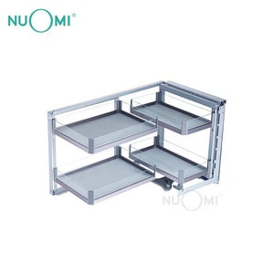 NUOMI púrpura <span class=keywords><strong>de</strong></span> cristal <span class=keywords><strong>de</strong></span> acero inoxidable <span class=keywords><strong>de</strong></span> la serie <span class=keywords><strong>de</strong></span> cocina cajón rotatorio cocina cesta rincón mágico - Product Image 2