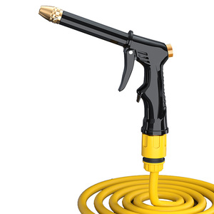 High Pressure <b>Plastic</b> Water Gun Nozzle For Car Washing Garden Watering <b>Tap</b> Water Use Black With Brass Connector - Product Image 2