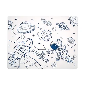 Wholesale Customized Graffiti Pad Painting Pad Scrubable Watercolor Pen Silicone Children's Dining Table Pad