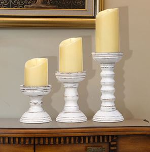 Lot de 3 bougeoirs en bois rustiques, support de bougie décoratif personnalisé pour centre de table, décoration intérieure – Approvisionnement direct usine - Product Image 3