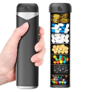 FOCUS Nouveau Organisateur de Pilules Hebdomadaire Classique en Alliage d'Aluminium de Haute Qualité avec Logo Personnalisé, Sans BPA, pour Voyage et <span class=keywords><strong>Promotion</strong></span> - Product Image 5