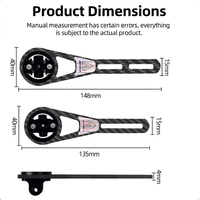 Dudukan Komputer Sepeda Serat Karbon ENLEE untuk Stang Terintegrasi, Braket GPS untuk Garmin Wahoo Bryton, GoPro & Penyangga Lampu