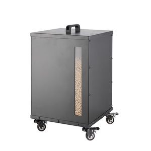 Scatola Pellet con ruote e tappo serbatoio rivestimento nero scatola di stoccaggio in acciaio per Pellet di legno - Product Image 2
