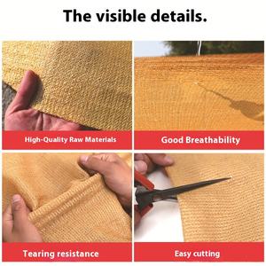 Jaring naungan gulungan berlubang krem yang dipertebal untuk halaman luar ruangan bahan tenun teknik UV Finishing layar plastik <span class=keywords><strong>PVC</strong></span> - Product Image 4