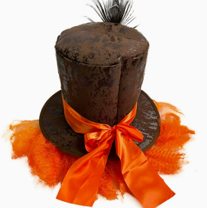 Máscara para Fiesta de Baile de Halloween, Sombrero con Plumas de Pavo Real y Peluca Naranja, Sombrero Irlandés, Sombrero de <span class=keywords><strong>Mago</strong></span> - Product Image 3